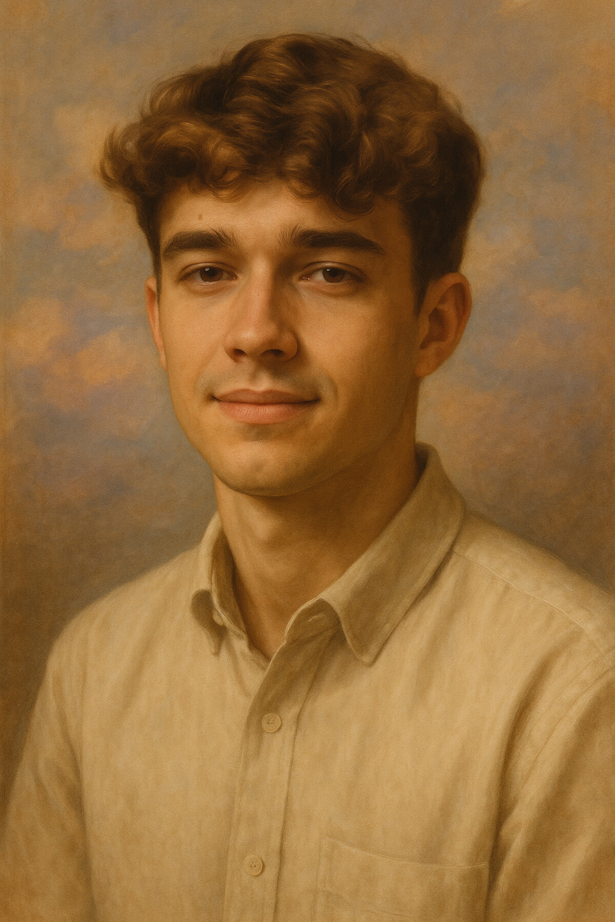 Painterly editorial portrait of Nicolaas van Wyk